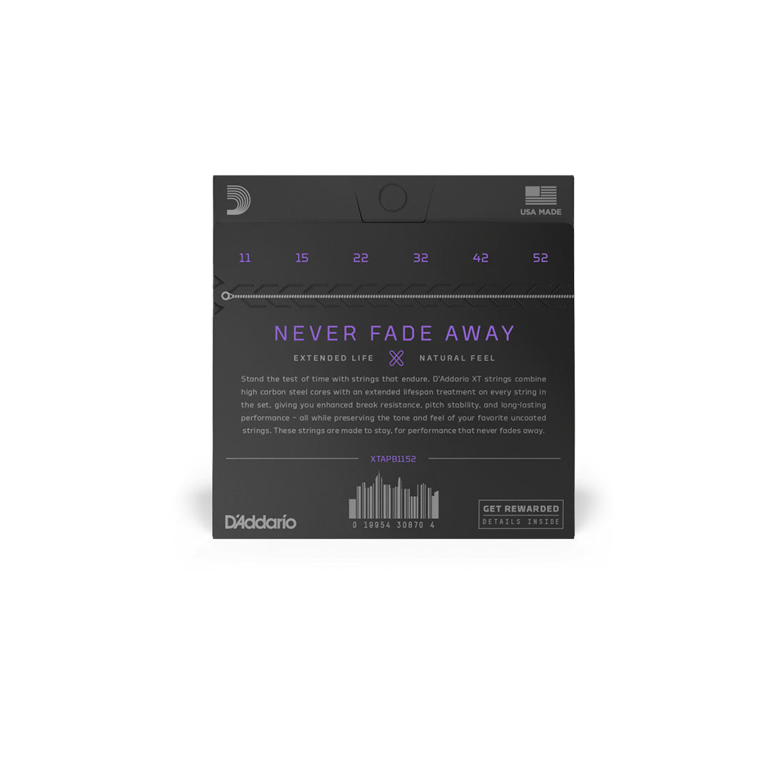 D'Addario Acoustic Custom Light Phosphor Bronze Coated Guitar Strings Set (.11-.052mm) | XTAPB1152