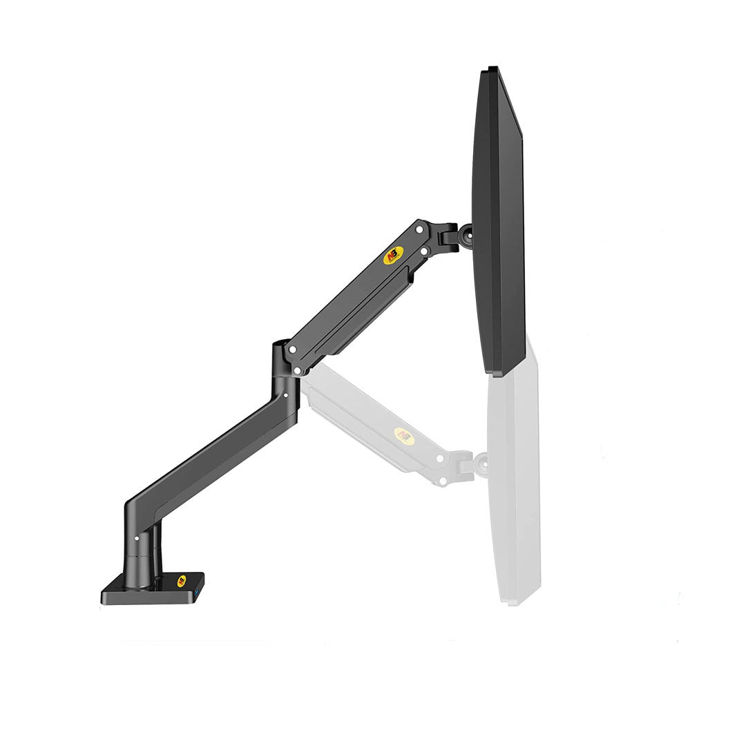 NB North Bayou G50 27"- 45" with 16Kg Max Payload Ergoflex Desktop VESA Monitor Mount Stand and Gas Strut Full Motion Swivel Arm for Large Screen LCD LED TV Television