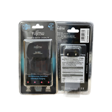 Fujitsu 8W Smart and Quick Battery Charger with 4 Slot Individual Changing and 2 Hrs Charging Time for Batteries AAA and AA | FCT344FCE