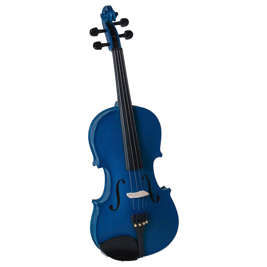 Cremona SV-75 Premier Novice Series 4/4 Violin Outfit with Solid Spruce Top for Beginner Musicians (Sparkling Blue)