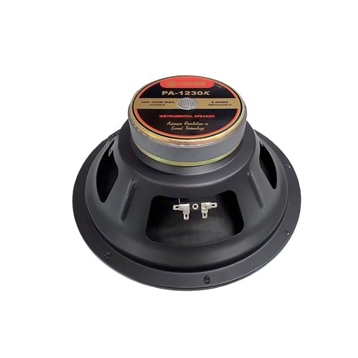 Crown 300W / 350W 12" Instrumental Sound Audio Speaker with 50Hz-5KHz Frequency Response, Max 8 Ohms Impedance, 49.5mm Voice Coil (PA-1230, PA-1230K)
