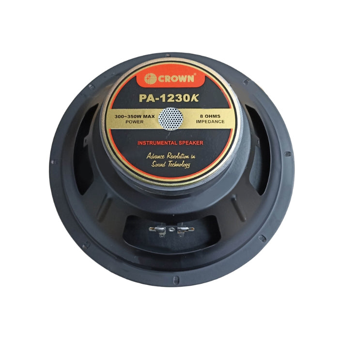 Crown 300W / 350W 12" Instrumental Sound Audio Speaker with 50Hz-5KHz Frequency Response, Max 8 Ohms Impedance, 49.5mm Voice Coil (PA-1230, PA-1230K)