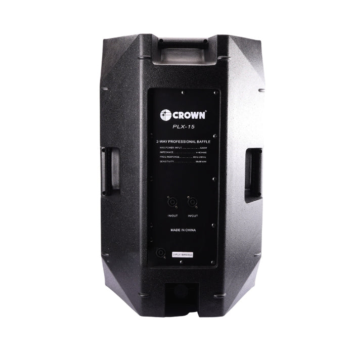 Crown 900W / 1200W 2-Way Professional Passive Speaker with Max 4-8 Ohms Impedance, 40Hz-20kHz/20Hz-20kHz Frequency Response, 97db/98dB Sensitivity Level (Available in 12" & 15") (PLX-12, PLX-15)