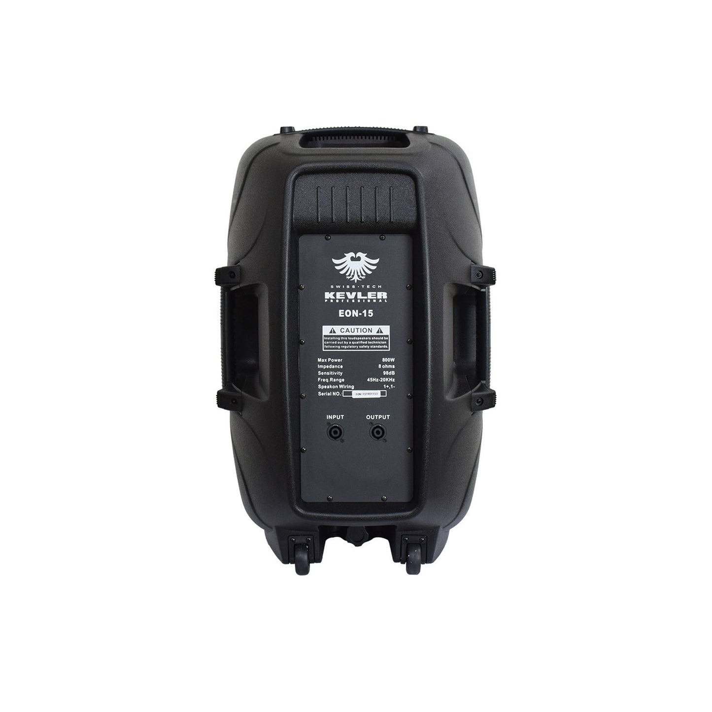 KEVLER EON-15 15" 800W 2-Way Bass Reflex Full Range Passive Loud Speaker (PAIR) with Multiple Handles, Bottom Pole Mount, Multi Angle Enclosure and Easy Daisy-Chain Loop Connections