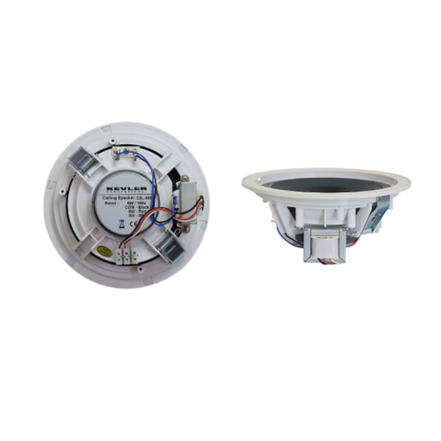 KEVLER CSL-605 6" Full Range Frameless Ceiling Speaker with Grille, 100Hz to 16KHz Frequency Response and 93dB Sensitivity Level, 7.2Ohms Impedance and 100V TAP Function