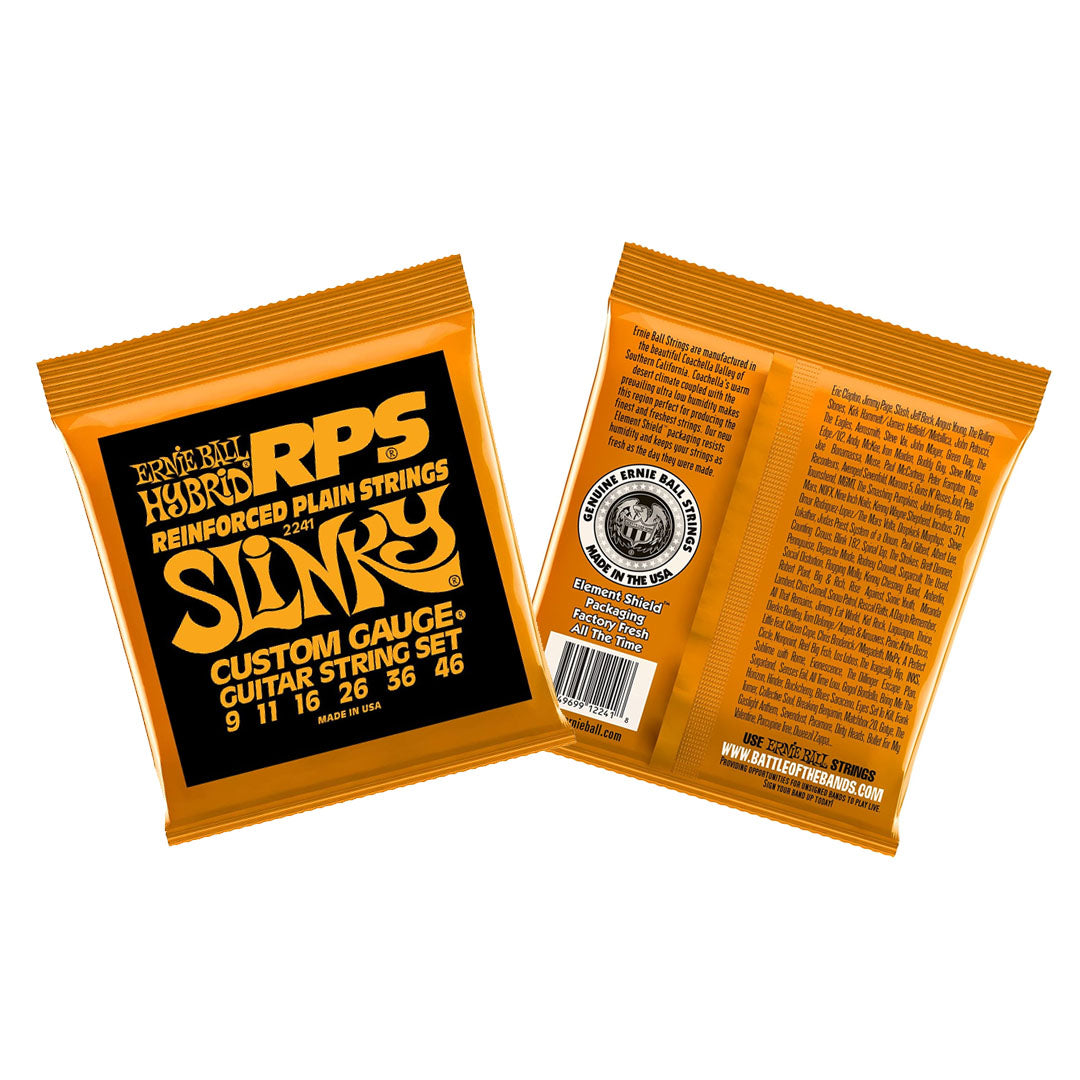 Ernie Ball RPS-HY Hybrid Slinky Bright Gauge Reinforced Plain Electric Guitar Strings (.09- .046mm) | 2241