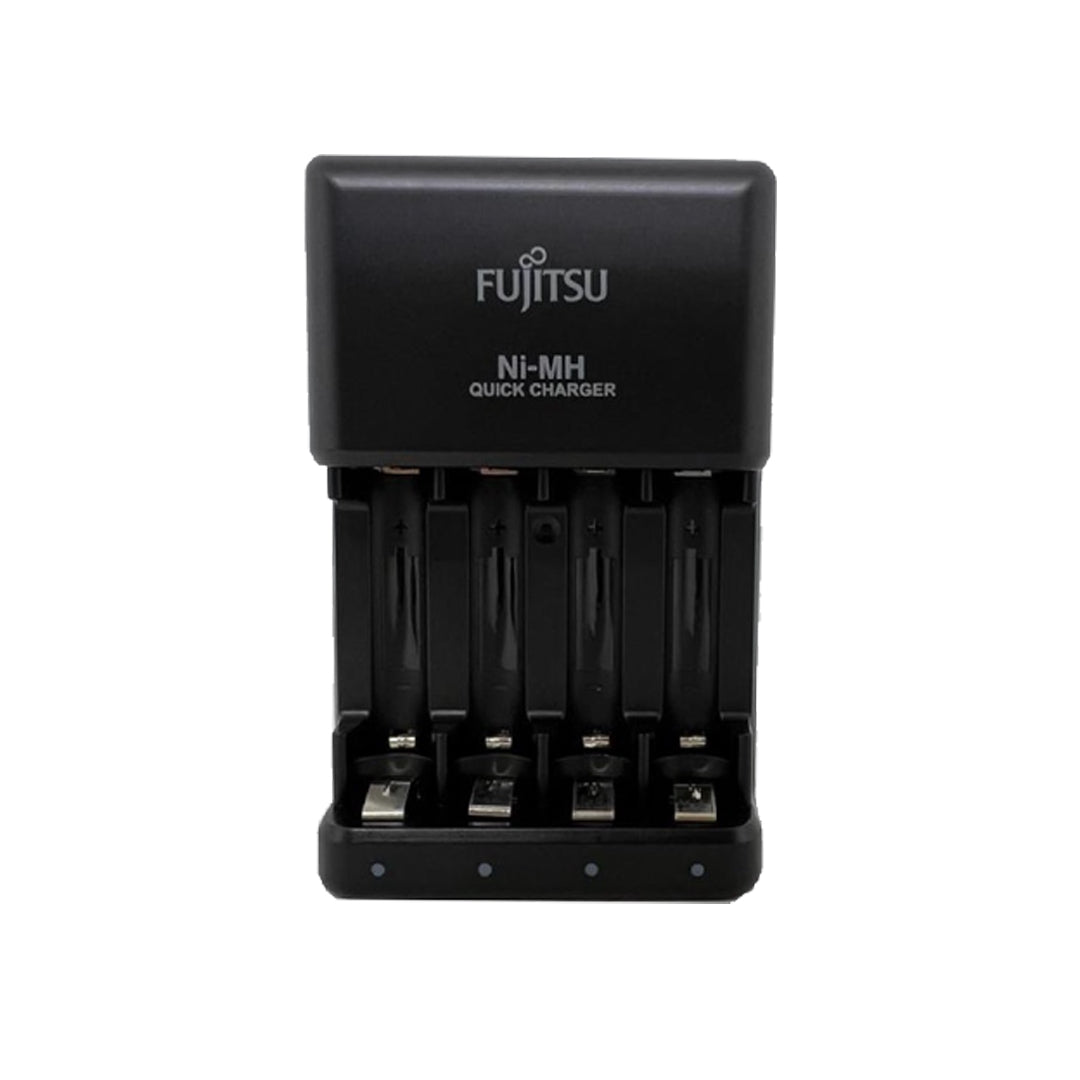 Fujitsu 8W Smart and Quick Battery Charger with 4 Slot Individual Changing and 2 Hrs Charging Time for Batteries AAA and AA | FCT344FCE