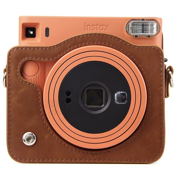 Pikxi BSQS1 Fujifilm Instax Square SQ1 Leather Camera Case Bag Terracotta Orange