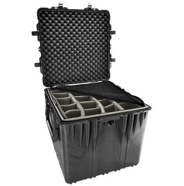 Pelican Protector 18-Inch Watertight Wheeled Cube Hard Case with Pick-N-Pluck Foam / Padded Dividers (BLACK) | Model 0340WF / PD