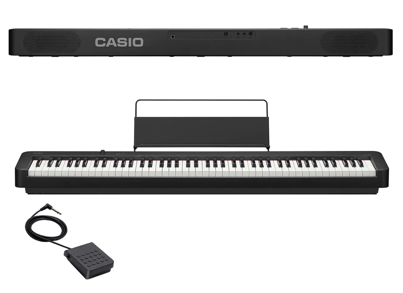 Casio Weighted 88-Key Slim Digital Piano with Scaled Hammer Action Keyboard and 10 Built-In Tones (Stand Included) | CDP-S110BKC2