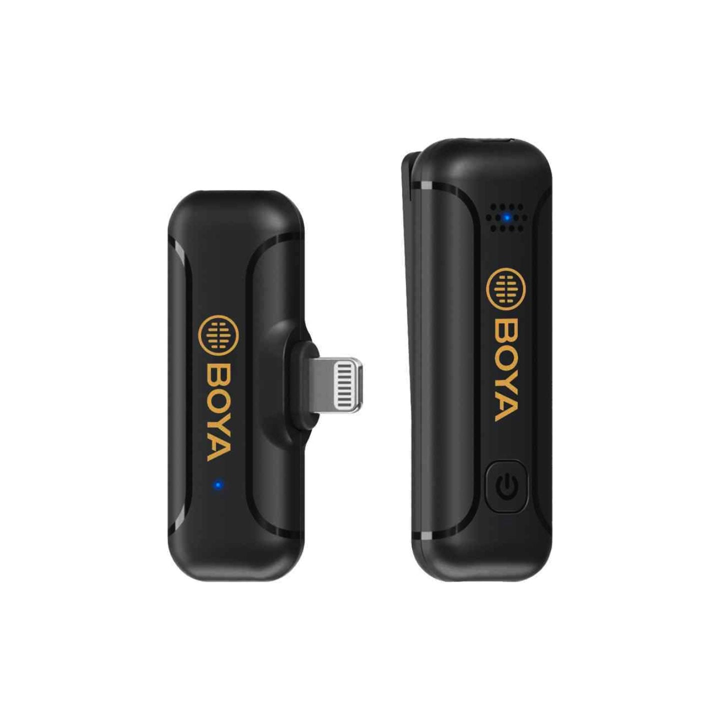 Boya BY-WM3T2 2.4GHz Mini Lavalier Wireless Microphone System with Lightning Connector, 50M Range Operation, Noise Cancellation for Smartphones & Tablets | D2