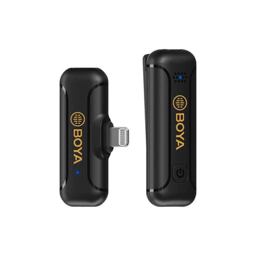 Boya BY-WM3T2 2.4GHz Mini Lavalier Wireless Microphone System with Lightning Connector, 50M Range Operation, Noise Cancellation for Smartphones & Tablets | D2