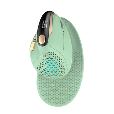 DELUX Seeker M618XSD Wired Wireless Ergonomic RGB Vertical Mouse with 4000 DPI, 8 Programmable Button Controls, 3 Connection Modes, OLED Display and Magnetic Palm and Wrist Rest for Laptop Computer PC