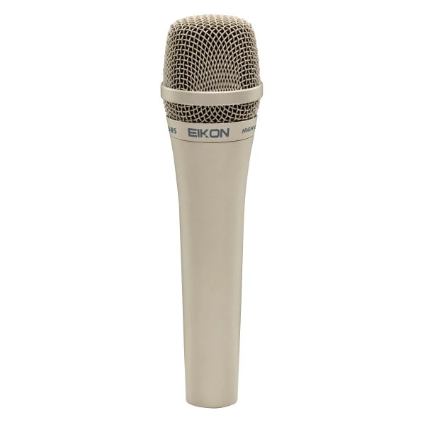 Eikon DM585 Professional Handheld Cardioid Vocal Dynamic Flat Top Microphone with 3-Pin XLR Wired Connection and Included Microphone Holder for Live Stage and Studio Performances