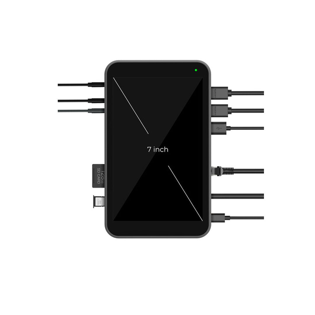 YoloLiv YoloBox 7" 1080P Instream Vertical Live Streaming Monitor with Encoder / Switcher Function, Touchscreen Controls, HDMI and USB Port, SD Card Slot, Wi-Fi, 4G LTE, Ethernet, and Built-In 10000mAh Battery