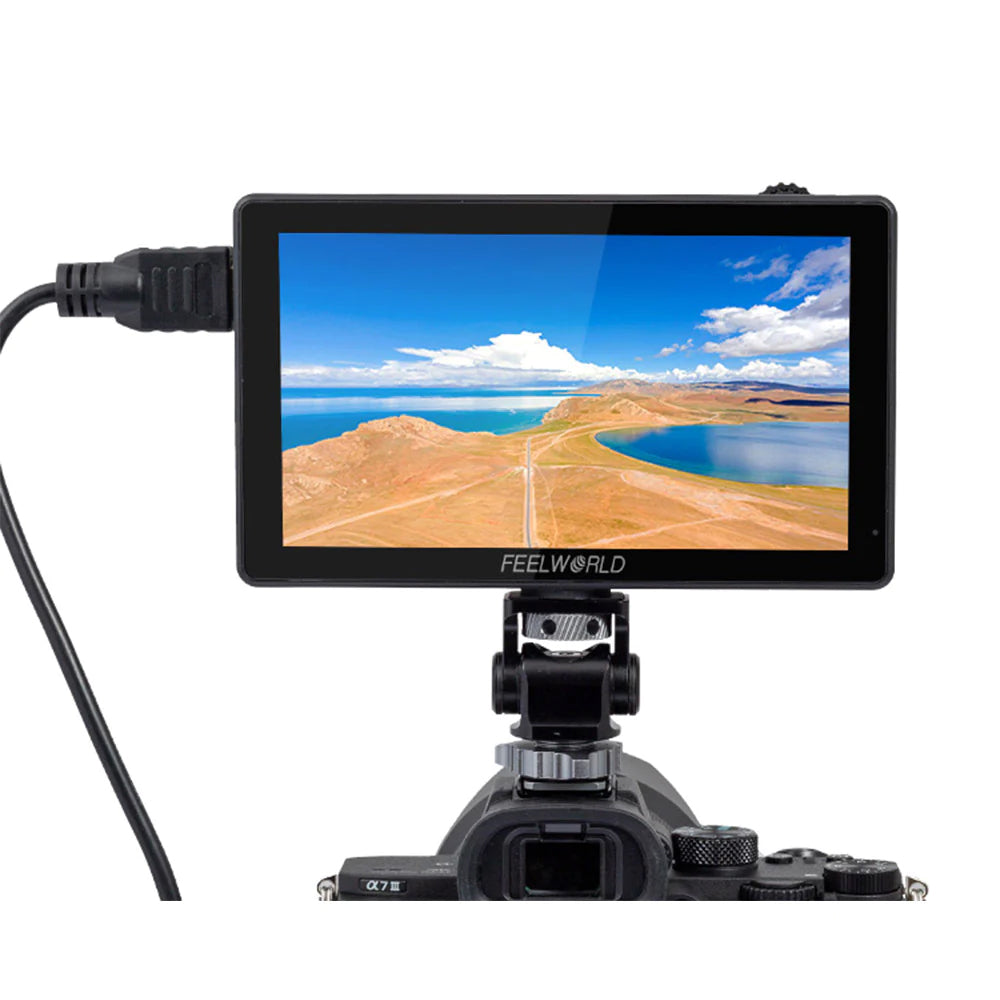Feelworld LUT5 5.5" Touchscreen DSLR On-Camera Field Monitor with 4K HDMI In / Out, Ultra Bright with 3000Nits, 3D LUT, 368 PPI Pixel Density and 160 Degree Wide-Viewing Angle for Outdoor Videography
