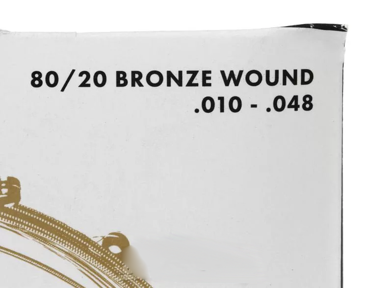 Fender 80/20 6-String Bronze Acoustic Guitar Strings with Ball-Ends (Available in Custom Light and Extra Light Gauge)