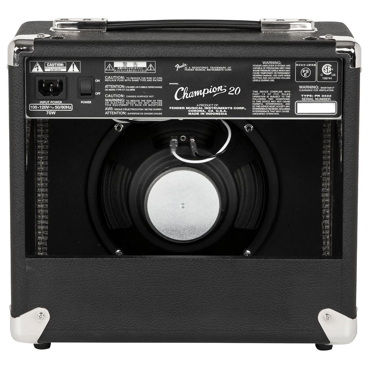 Fender Champion 20 20-Watt 1x8" Guitar Combo Amplifier with Onboard Effects, AUX In, Headphone Output for Electric Guitars