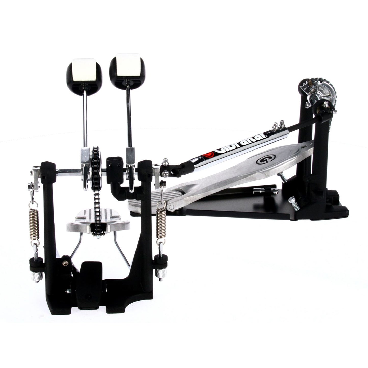 Gibraltar 5711DB Single Chain Drive Double Bass Drum Pedal with Adjustable Spring Tension, Dual Surface 90g Beaters