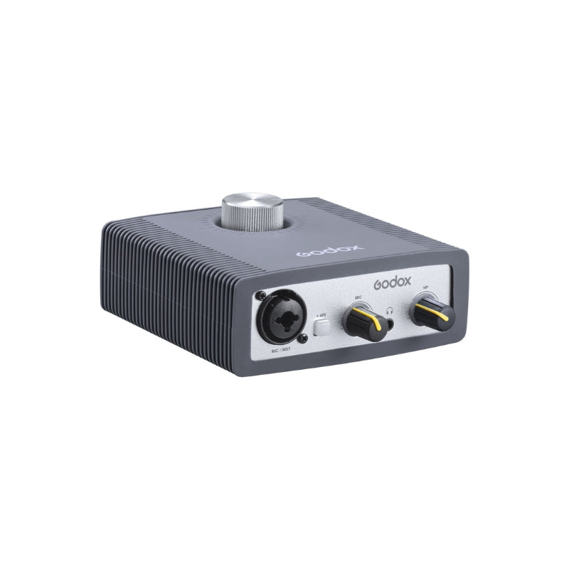 Godox AI2C 2-Channel USB Sound Card Audio Interface with XLR / TRS Mic / Instrument Input, 3.5mm Output, Built-In DSP Effects, Microphone Preamp with Gain Knob for Computer & Gaming