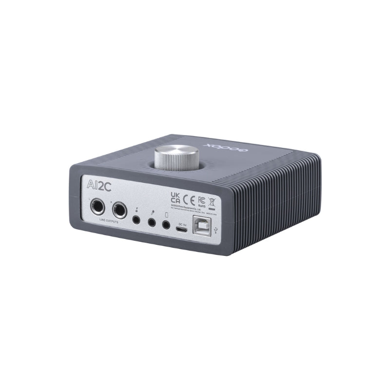 Godox AI2C 2-Channel USB Sound Card Audio Interface with XLR / TRS Mic / Instrument Input, 3.5mm Output, Built-In DSP Effects, Microphone Preamp with Gain Knob for Computer & Gaming