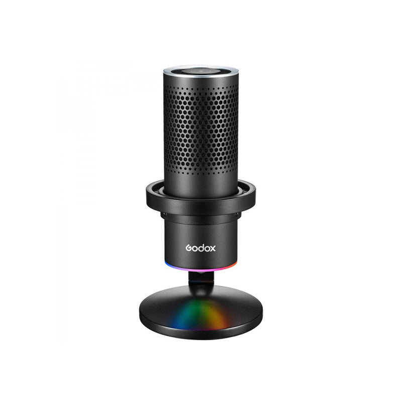 Godox EM68X RGB USB Condenser E-Sport Microphone with 4 Pick-Up Patterns, 3.5mm Jack Input and Mic Smart App Control Support, Plug and Play for Gaming, Streaming and Podcasting