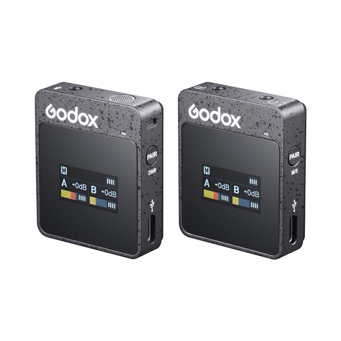 Godox Movelink Series II M1 2.4GHz Wireless Omnidirectional Lavalier Microphone System with Clip-On Transmitter / Receiver, Built-In Rechargeable Batteries and USB Type-C Ports for Cameras and Smartphones