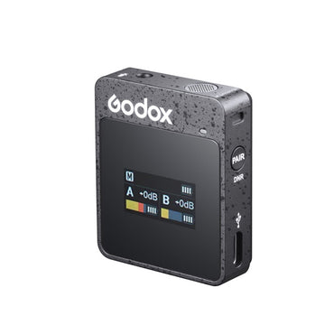 Godox Movelink Series II M1 2.4GHz Wireless Omnidirectional Lavalier Microphone System with Clip-On Transmitter / Receiver, Built-In Rechargeable Batteries and USB Type-C Ports for Cameras and Smartphones