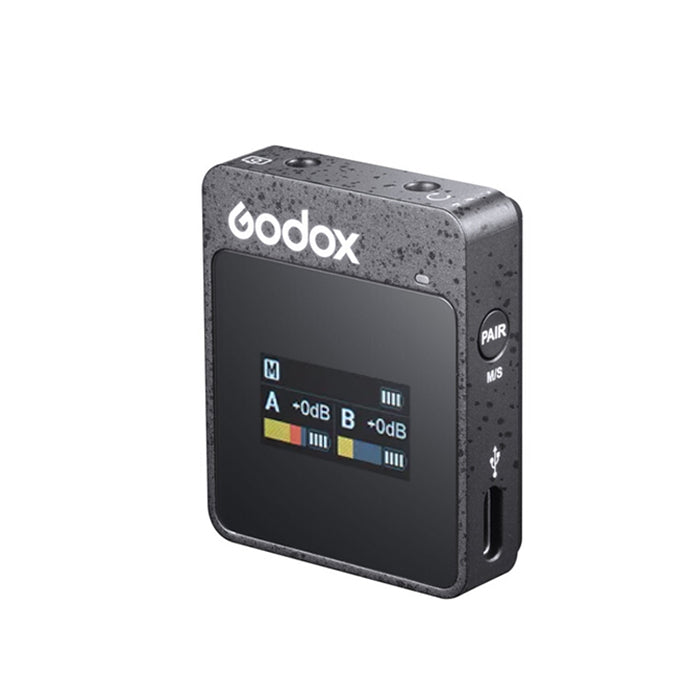 Godox Movelink Series II M1 2.4GHz Wireless Omnidirectional Lavalier Microphone System with Clip-On Transmitter / Receiver, Built-In Rechargeable Batteries and USB Type-C Ports for Cameras and Smartphones