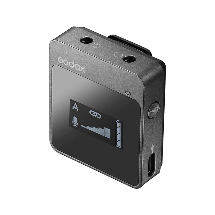 Godox Movelink Series II M1 2.4GHz Wireless Omnidirectional Lavalier Microphone System with Clip-On Transmitter / Receiver, Built-In Rechargeable Batteries and USB Type-C Ports for Cameras and Smartphones