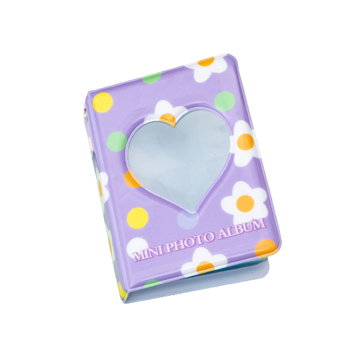 Pikxi Cute & Colorful Photo Album 21 Pockets 2.5x3.5 Inches 41 Picture Holder Book (Purple, Black, Red, Blue, Pink, Sky Blue)