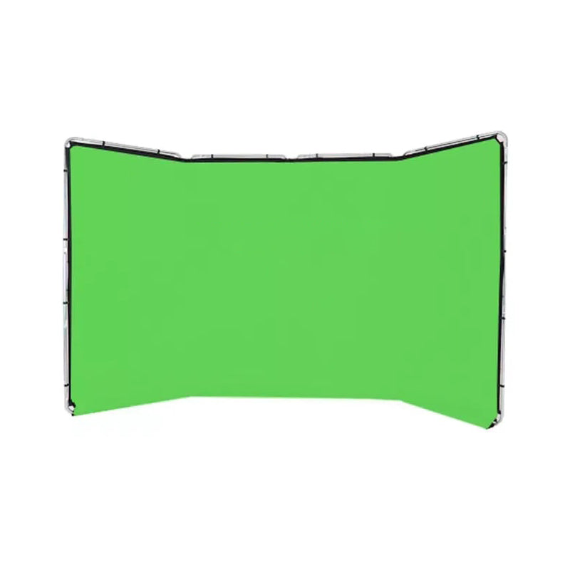 Pxel 2.4 x 4m Panoramic Chroma Key 4-Fold Green Screen Background Muslin Cloth Kit with Foldable Aluminum Butterfly Frame for Photography and Videography | BG-FM2440