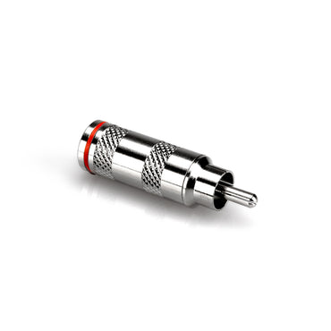 Hosa RCA-025 Color-Coded Red and White RCA Male Connectors Audio Video Plugs Adapters (2 Pieces)