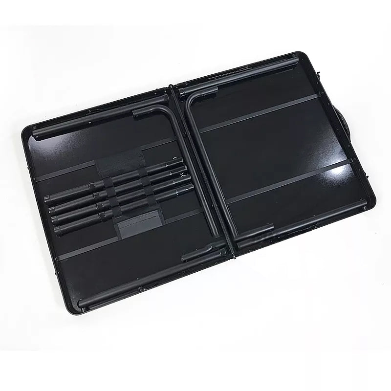 Pxel 100cm Big Aluminum Folding Table for Outdoor Vanity Setting, Dining Table and Desk (Black)