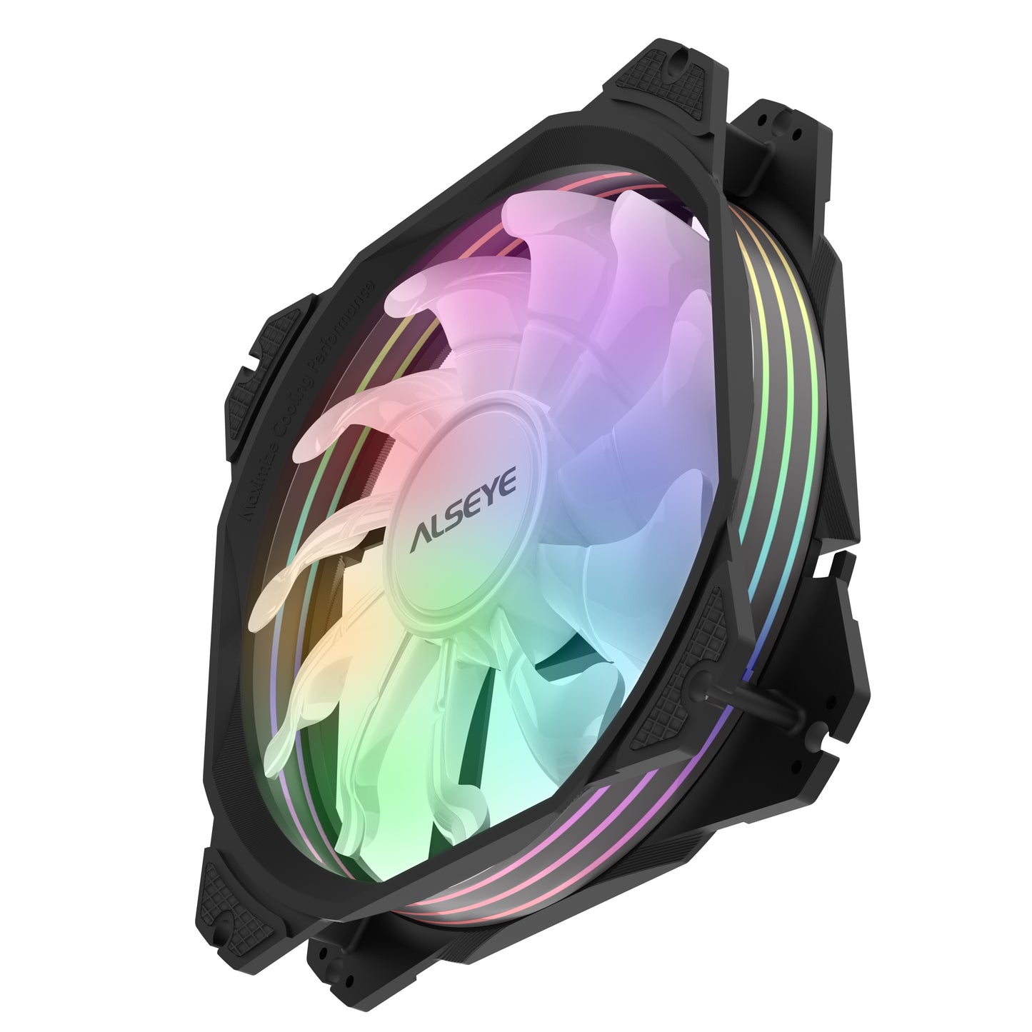 Alseye MAX 120-PB 120PB RGB Case Fan with 2510-3pin and Molex 4-pin Connector RGB Computer Cooling Fan