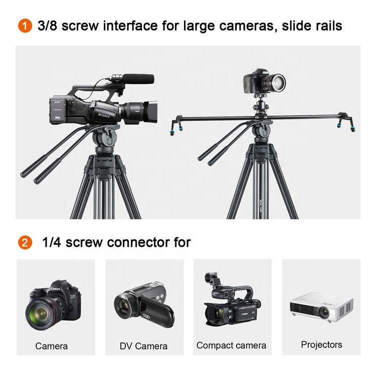 Jeifn by Zomei VT590 Professional Double Handled Fluid Head Heavy Duty Video Camcorder Tripod Stand