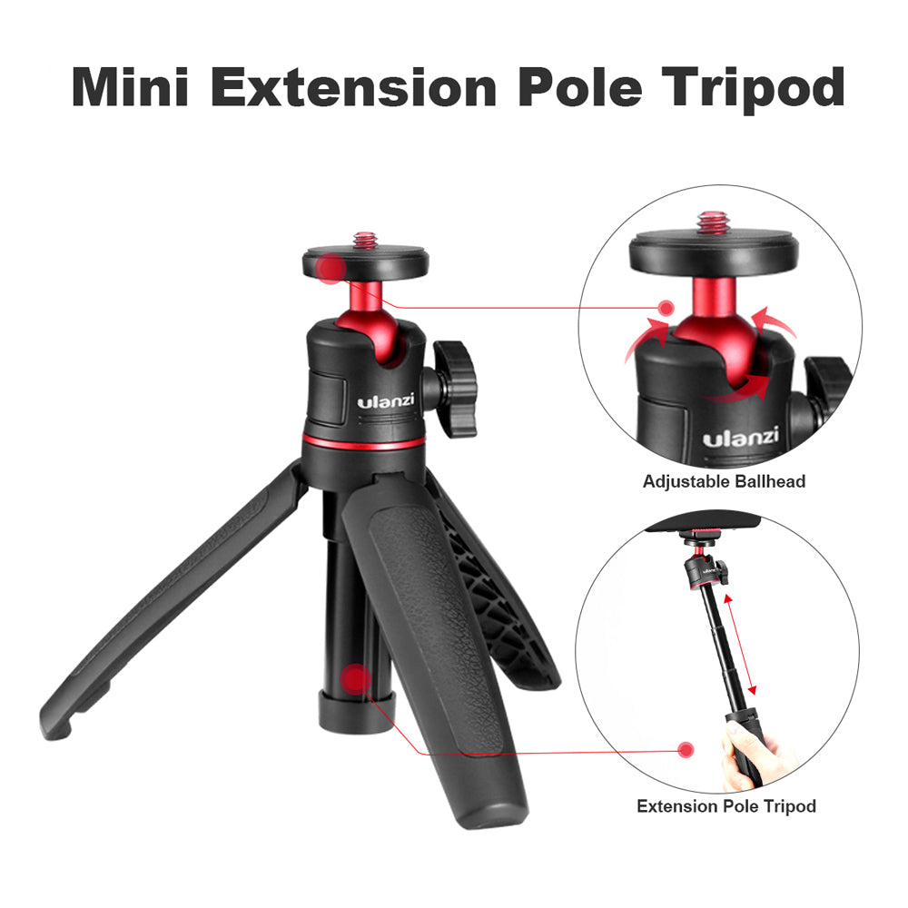 Ulanzi Smartphone Vlog Kit Set - Sairen VM-Q1 Mic + Ulanzi MT-08 Mini Tripod + Ulanzi ST-07 Phone Holder for Vlogging Livestream Youtube