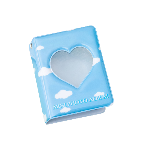 Pikxi 40 + 1 Pockets Cute Butterfly Mini Instant Film Photo Album with 20 Pages Transparent for FUJIFILM Instax Mini Film Camera, Picture and Card Holder | AMH40-06 HOLLOW HEART-STRAWBERRY