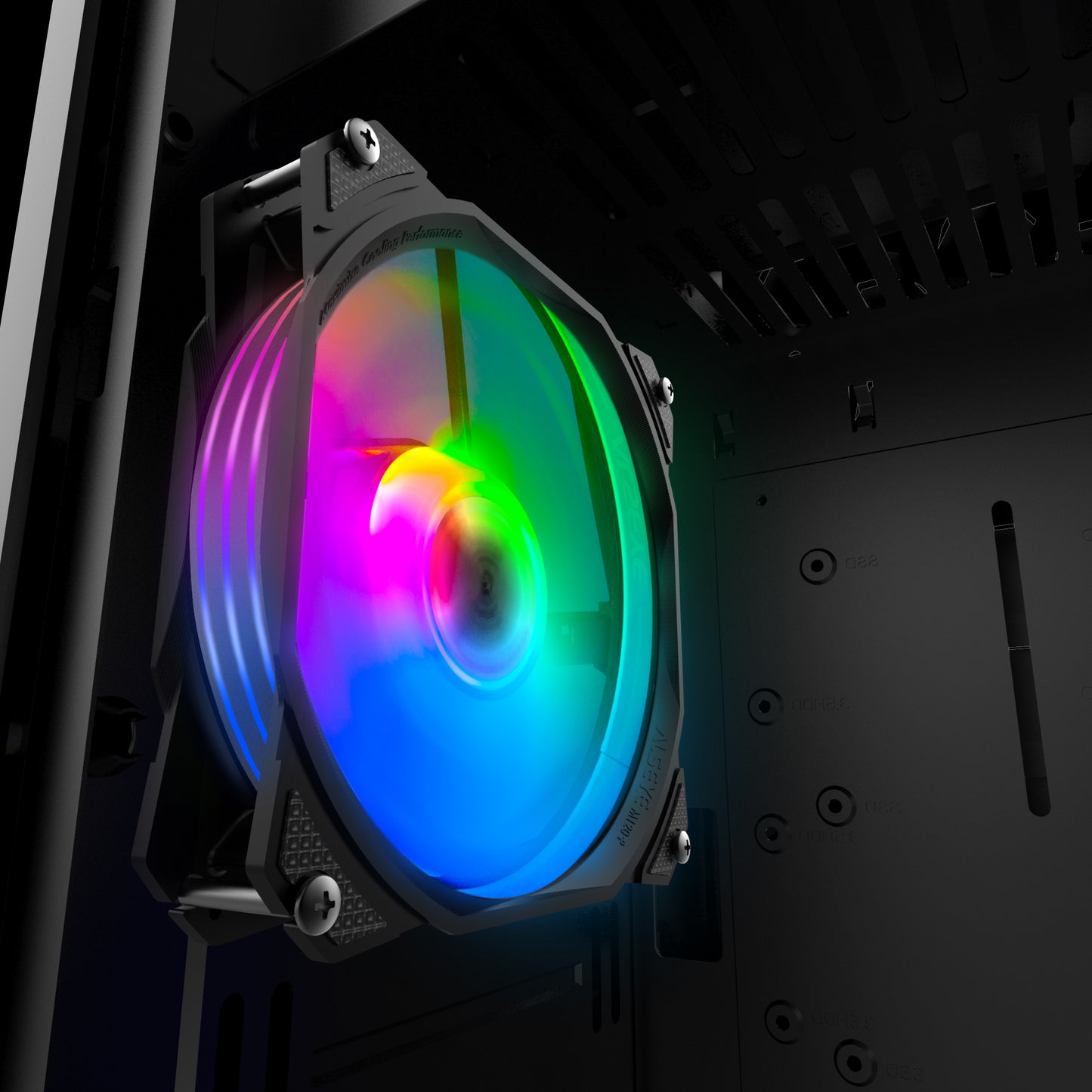 Alseye MAX 120-PB 120PB RGB Case Fan with 2510-3pin and Molex 4-pin Connector RGB Computer Cooling Fan