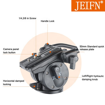 Jeifn by Zomei VT590 Professional Double Handled Fluid Head Heavy Duty Video Camcorder Tripod Stand