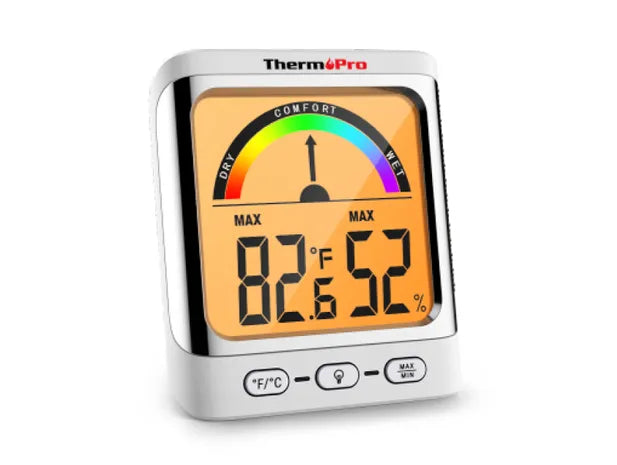 ThermoPro TP55 2 Pieces Digital Hygrometer Indoor Thermometer Humidity  Gauge with Large Touchscreen and Backlight Temperature Humidity Monitor
