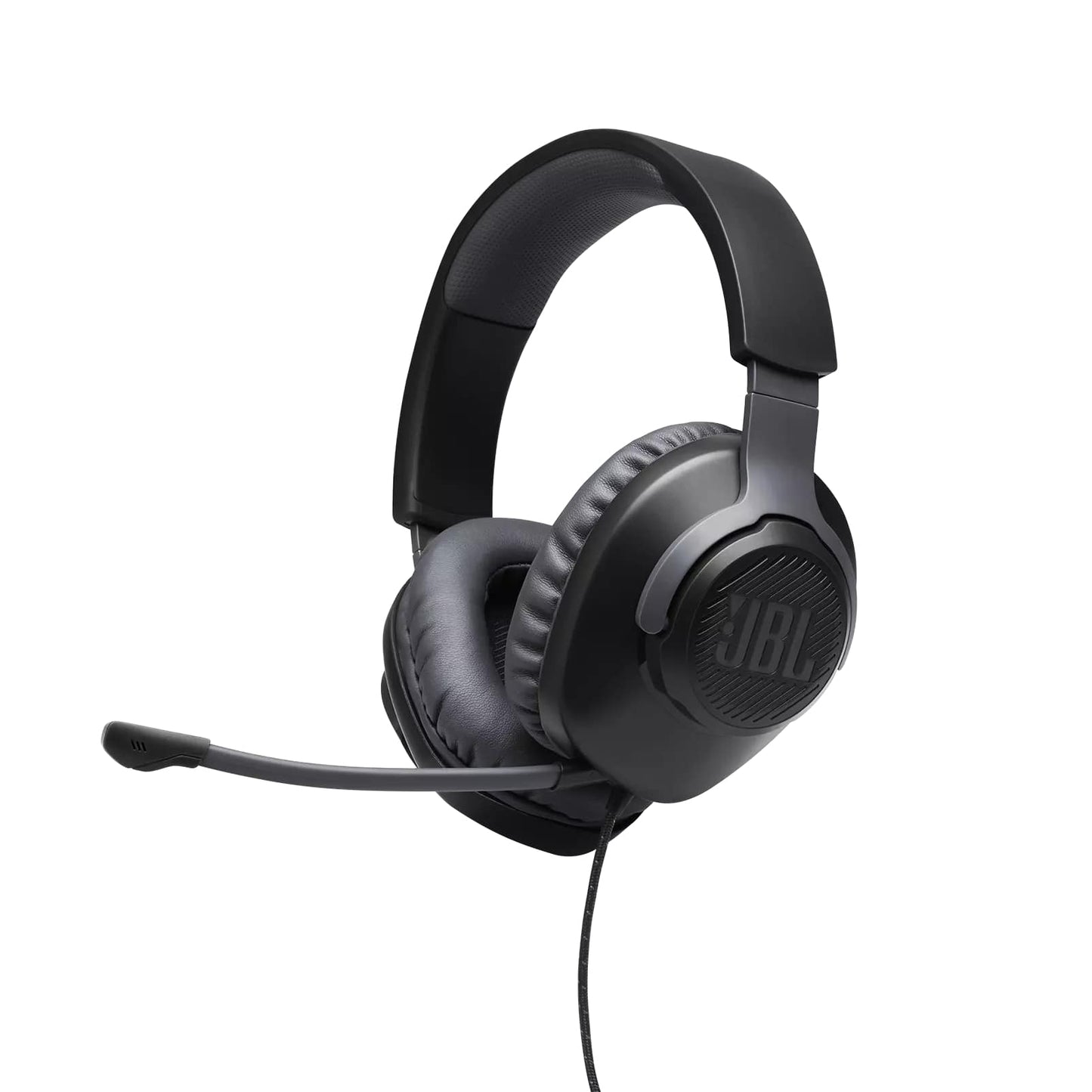 JBL Quantum 100 Over-Ear Wired Gaming Headset with Detachable Microphone, Windows Sonic Spatial Sound Support, and Memory Foam Padded Earpads for PC, Mobile, and Consoles (Black)