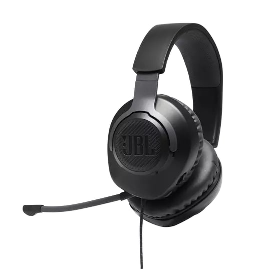 JBL Quantum 100 Over-Ear Wired Gaming Headset with Detachable Microphone, Windows Sonic Spatial Sound Support, and Memory Foam Padded Earpads for PC, Mobile, and Consoles (Black)