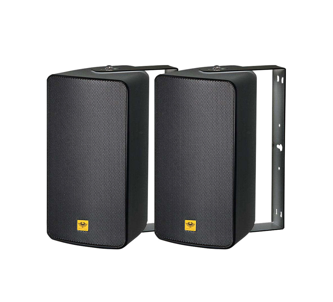 KEVLER AWS-106T 6.5" 200W 2-Way Full Range Passive Waterproof Wall Mount Speaker (PAIR) with 100V Multi TAP Function, Wall Mount Bracket for Large Rooms and Outdoor Use (Black, White) AWS-106TB AWS-106TW
