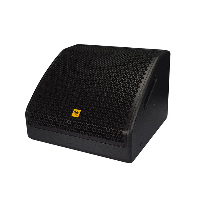 KEVLER MR-15A 15" 600W 2-Way Coaxial Active Stage Monitor Speaker with Volume Controls, 3-Pin XLR I/O, Easy Daisy-Chain Loop Connection and Built-In Wide Side Handles