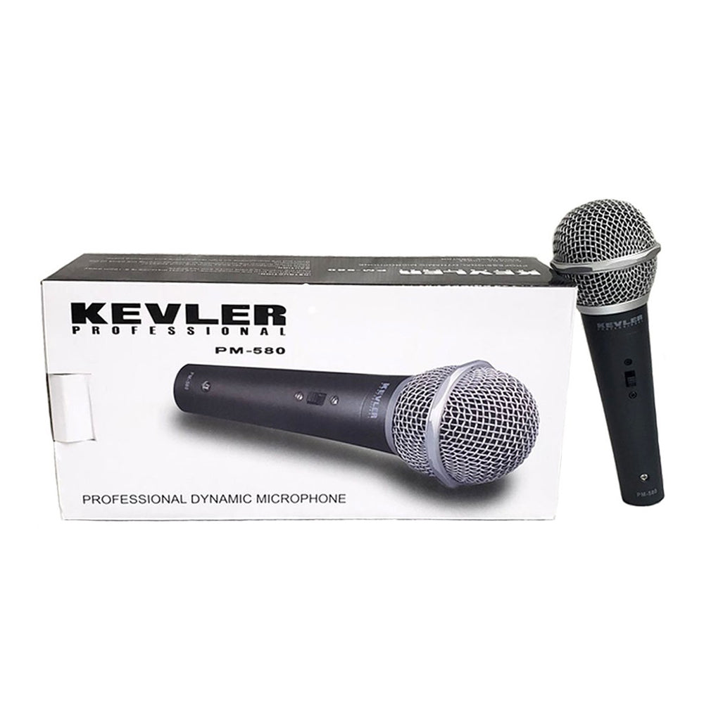 KEVLER PM-580 Professional Dynamic Karaoke Wired Microphone with 5-Meters Cable with 10Watts and 4 Ohms Impedance