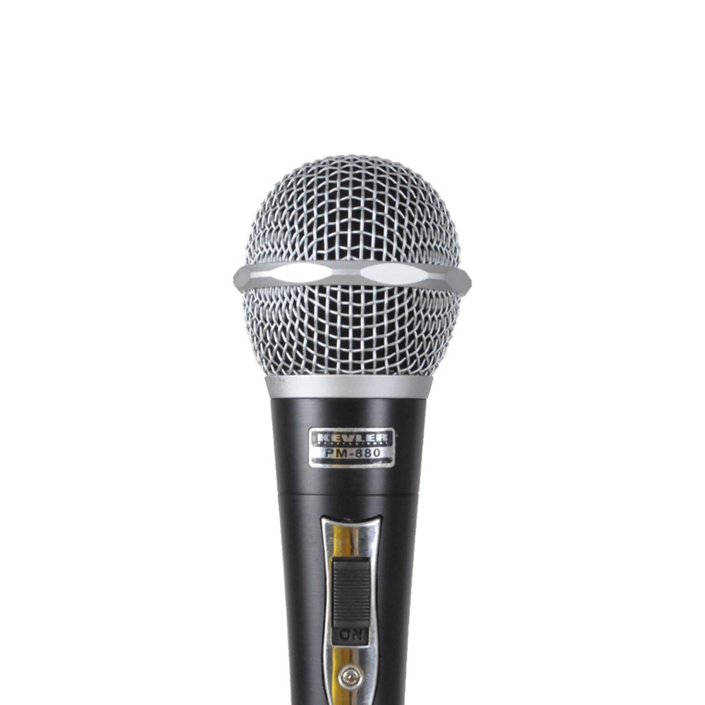KEVLER PM-880 Professional Dynamic Hypercardioid Wired Microphone with 10-Meters Cable, 10Watts and 4 Ohms Impedance
