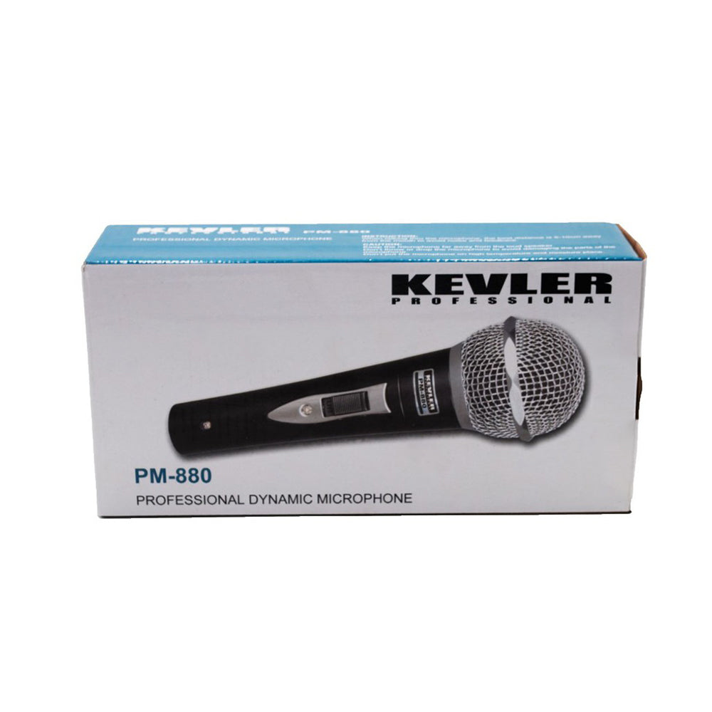 KEVLER PM-880 Professional Dynamic Hypercardioid Wired Microphone with 10-Meters Cable, 10Watts and 4 Ohms Impedance
