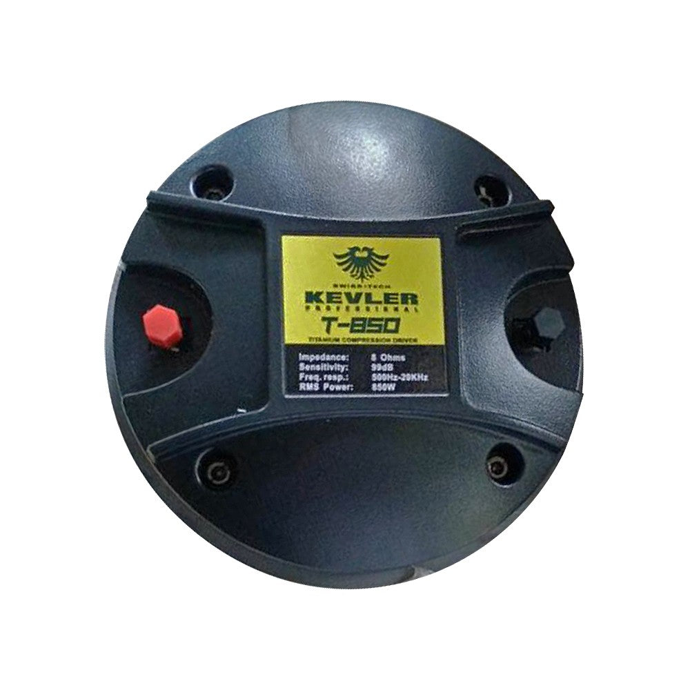 KEVLER T-850 850W Titanium Dome Shape Compression Driver with 75mm Voice Coil, 8 Ohms Impedance and 2" Exit Throat for Speakers