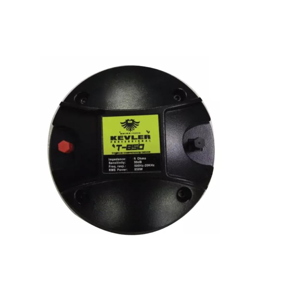 KEVLER T-850 850W Titanium Dome Shape Compression Driver with 75mm Voice Coil, 8 Ohms Impedance and 2" Exit Throat for Speakers